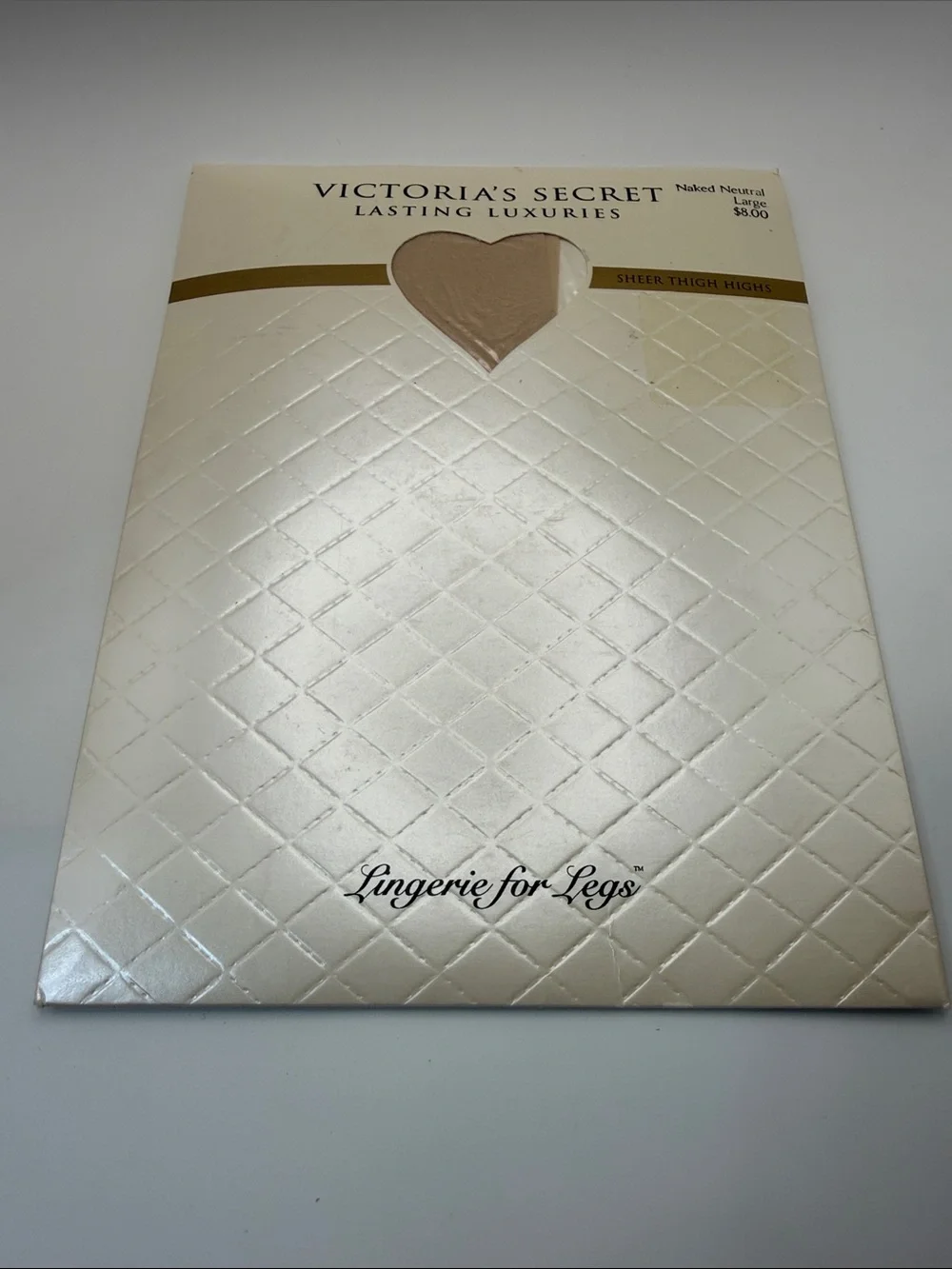 Vintage Victoria's Secret Lasting Luxuries Naked Neutral Sheer Thigh Highs Sz L